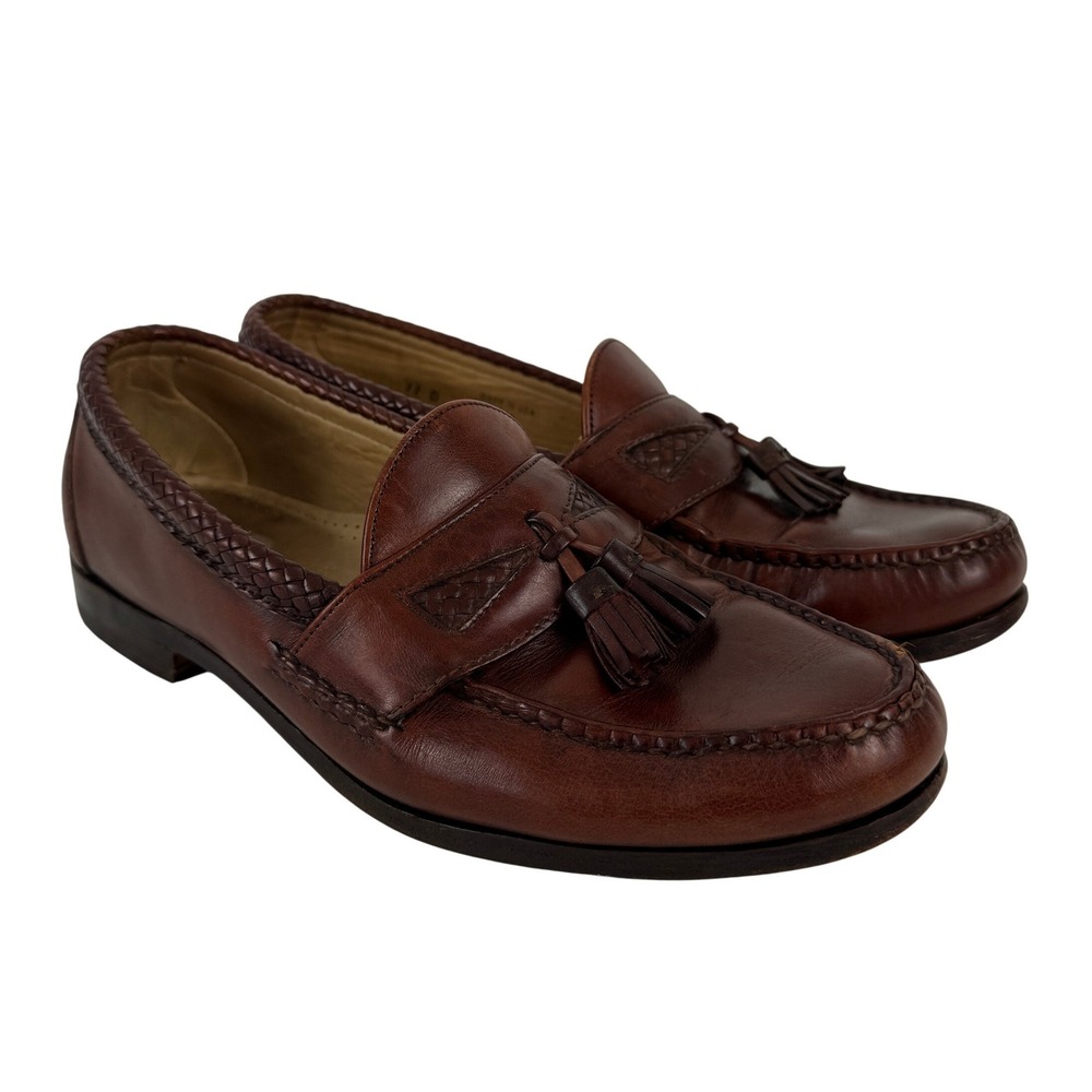 Allen Edmonds Maxfield Tassel Loafers Burgundy Leather Mens 11D Made in USA